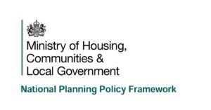 Cover of the National Planning Policy Framework, the government document that sets NPPF flood risk policy for planning in England.