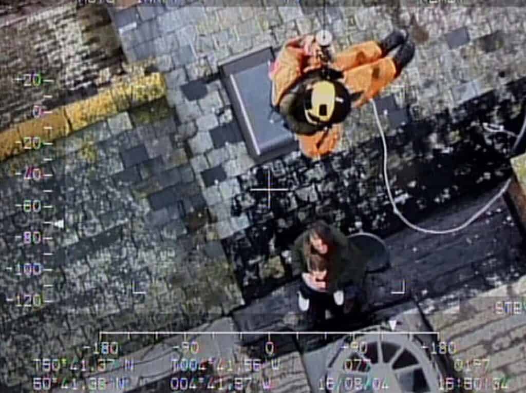 Royal Navy footage of the Boscastle rescue operation